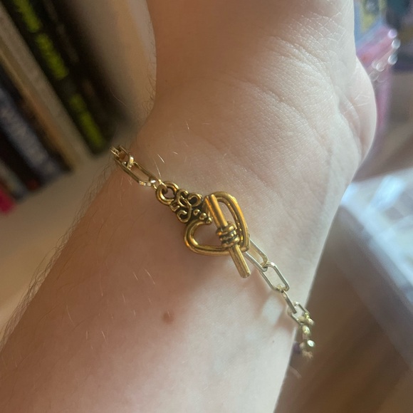 ❄️♑️♒️Garnet, 14 k gold filled wire, and gold chain- January birthstone bracelet - Picture 6 of 8